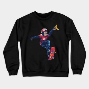 Skate or else monkey bananas skateboard Crewneck Sweatshirt